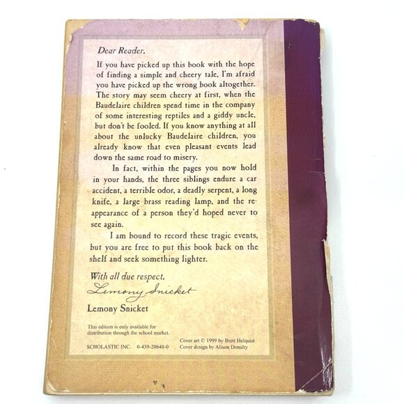 A Series of Unfortunate Events: The Reptile Room, Paperback by Snicket, Lemony - Picture 2 of 7